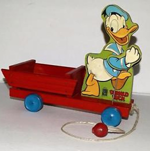 donald-duck-cart-fisher-price-vintage