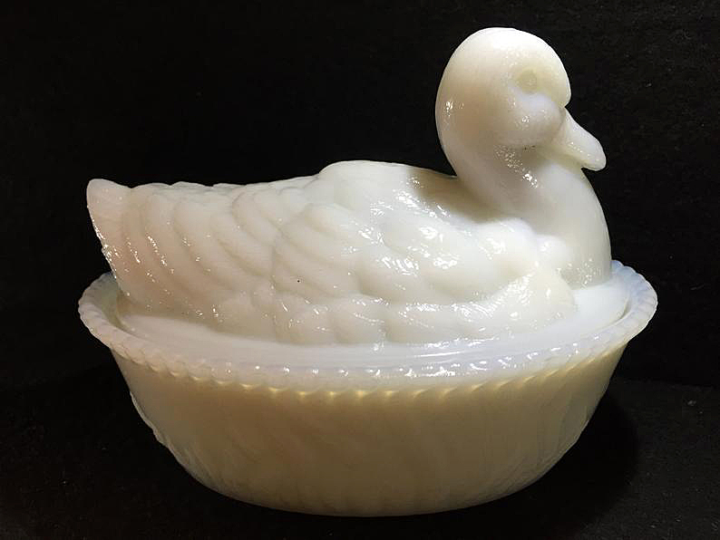 milk glass covered dish
